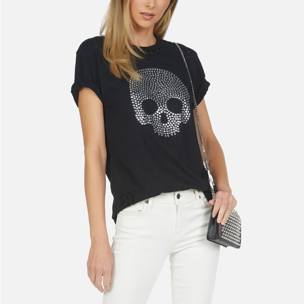 ☠️💀Lauren Moshi | Studded Skull Tee